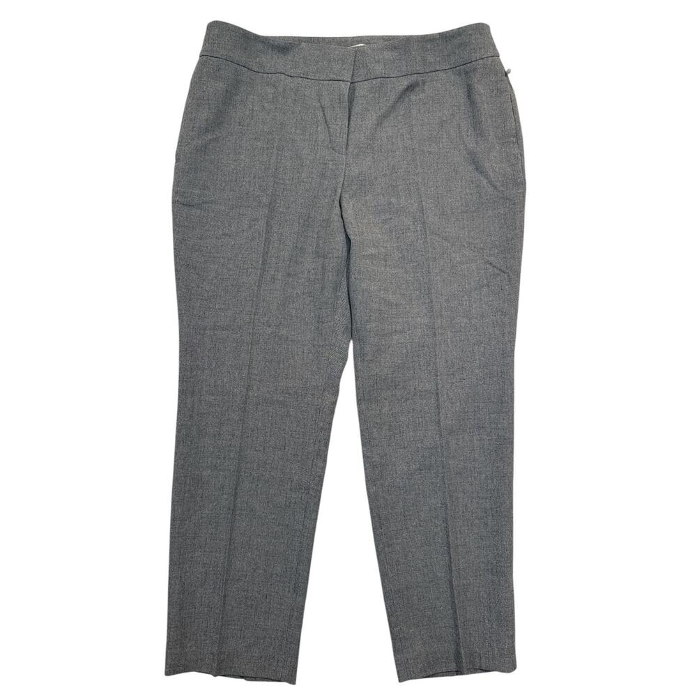 Kasper Women’s Petite Fly Front Slim Dress Pants Gray/Black Size 16P NEW
